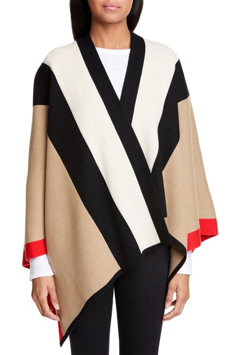 burberry cape damen sale|Burberry striped wool cashmere cape.